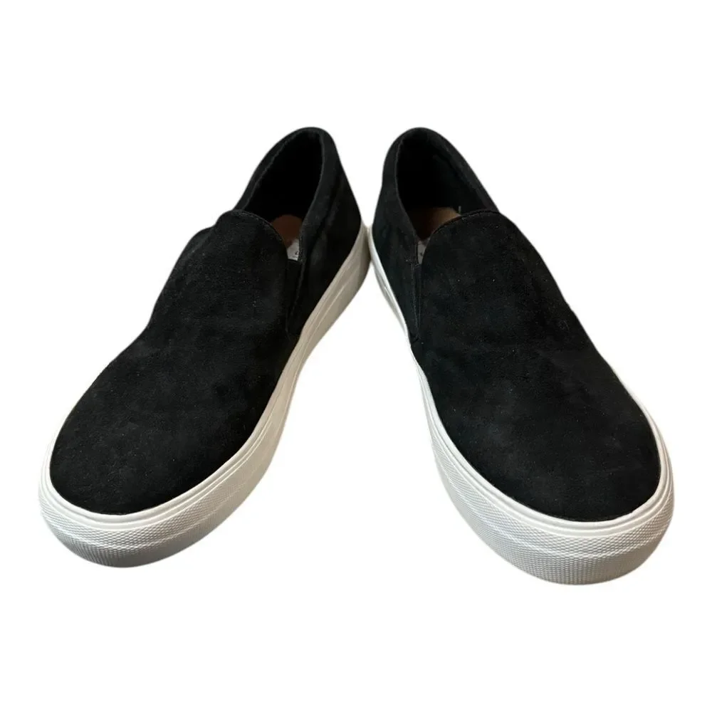 Steve Madden Women's Gills Black Suede Leather Slip-on Sneakers 8.5